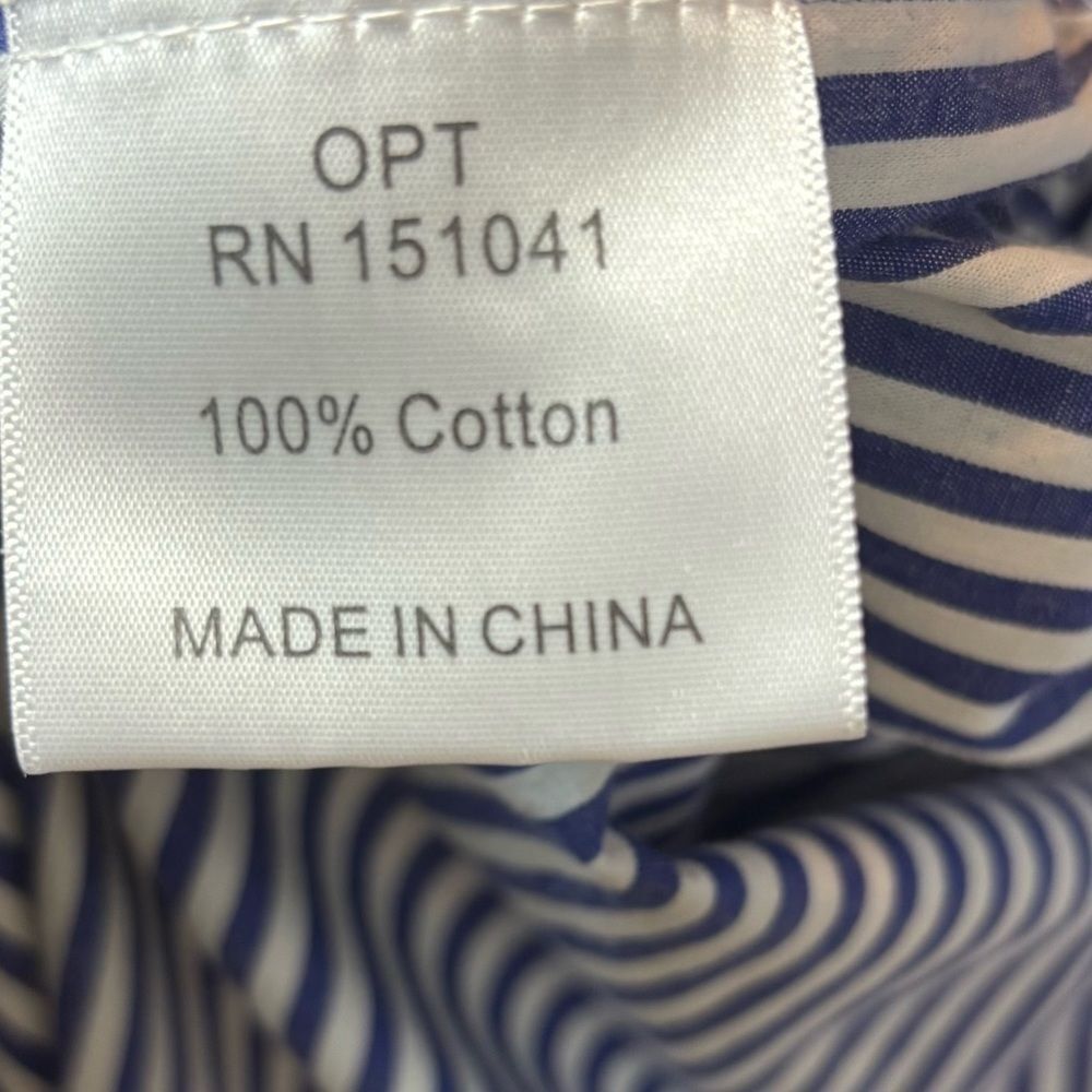 O. P. T. Stella Blue & White Striped Tiered Ruffle Midi Maxi Dress Size Medium - Picture 14 of 16
